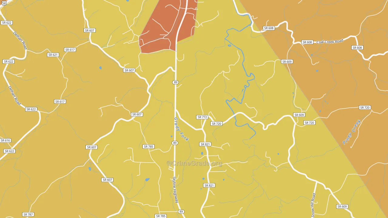 West Galax, VA Map of Murder Rates