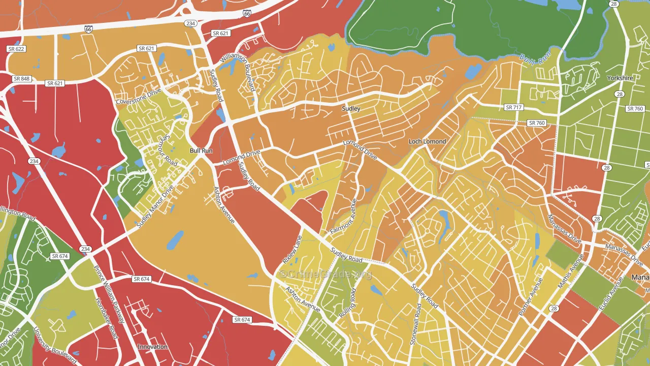 West Gate, Sudley, VA Map of Murder Rates