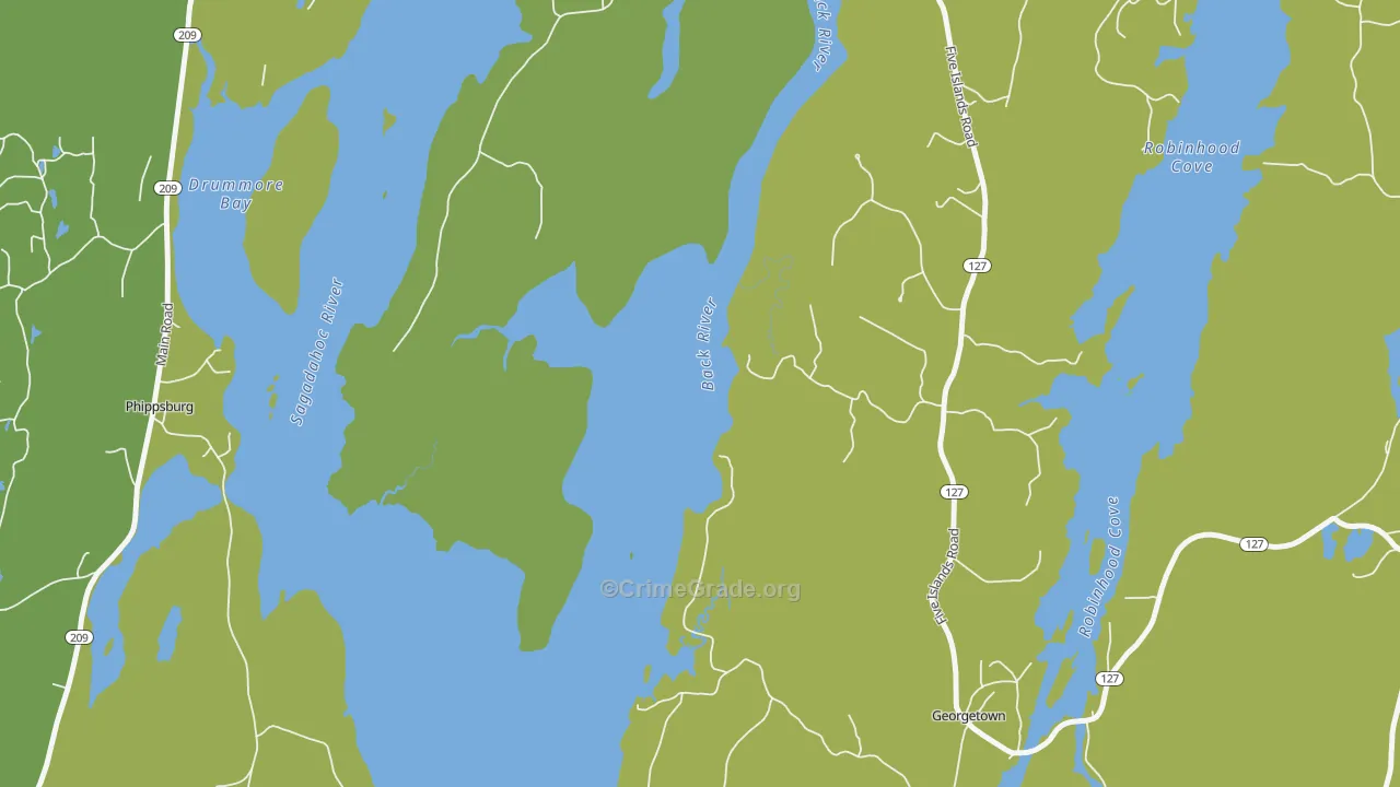 West Georgetown, ME Map of Murder Rates