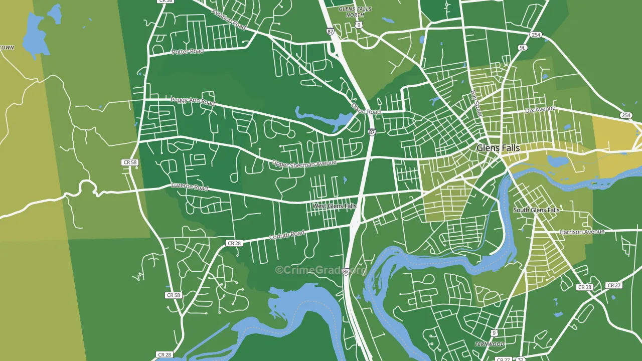 West Glens Falls, NY Map of Murder Rates