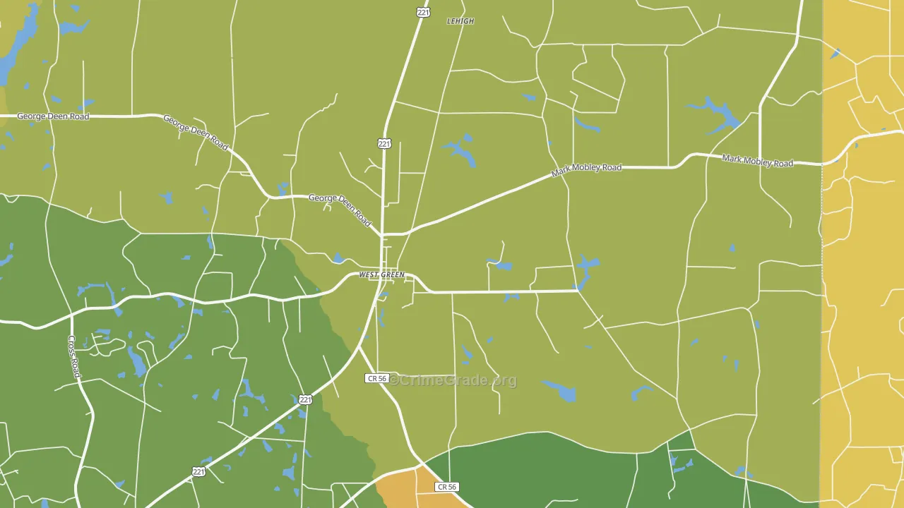 West Green, GA Map of Murder Rates