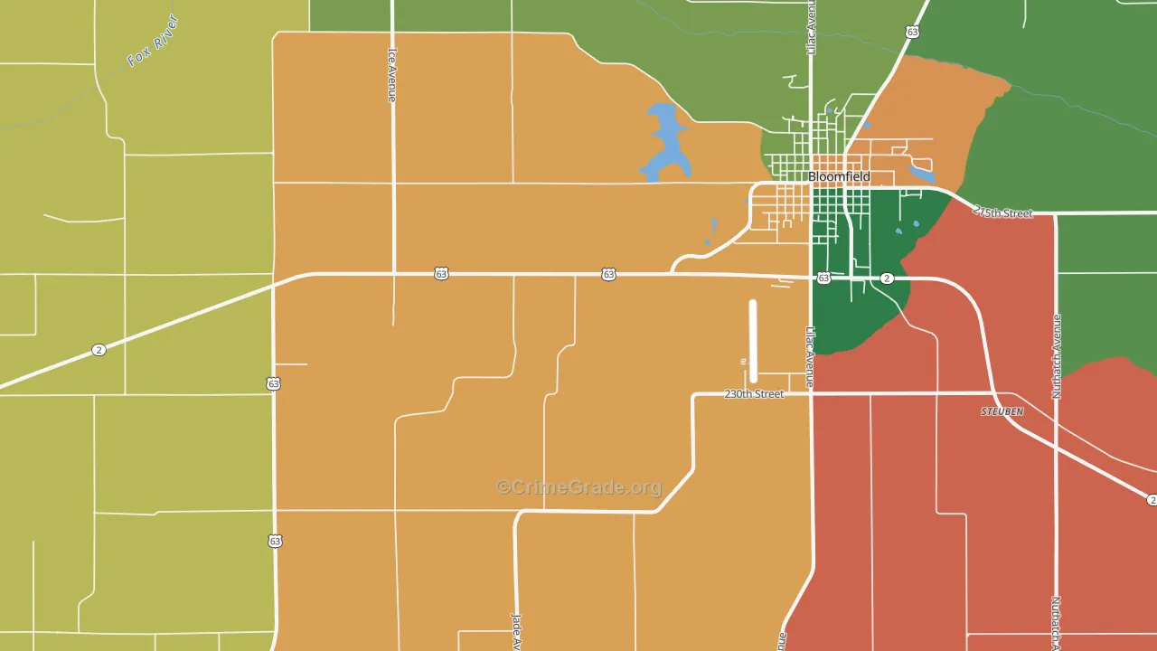 West Grove, IA Map of Murder Rates