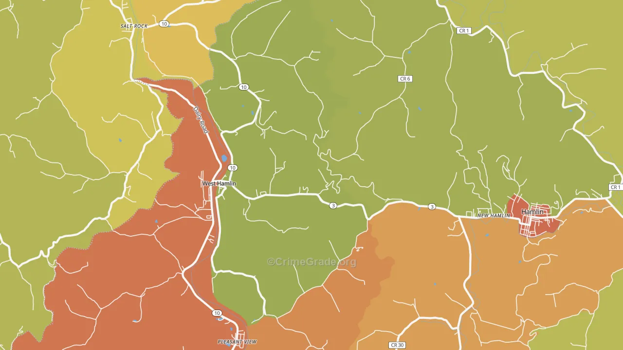 West Hamlin, WV Map of Murder Rates