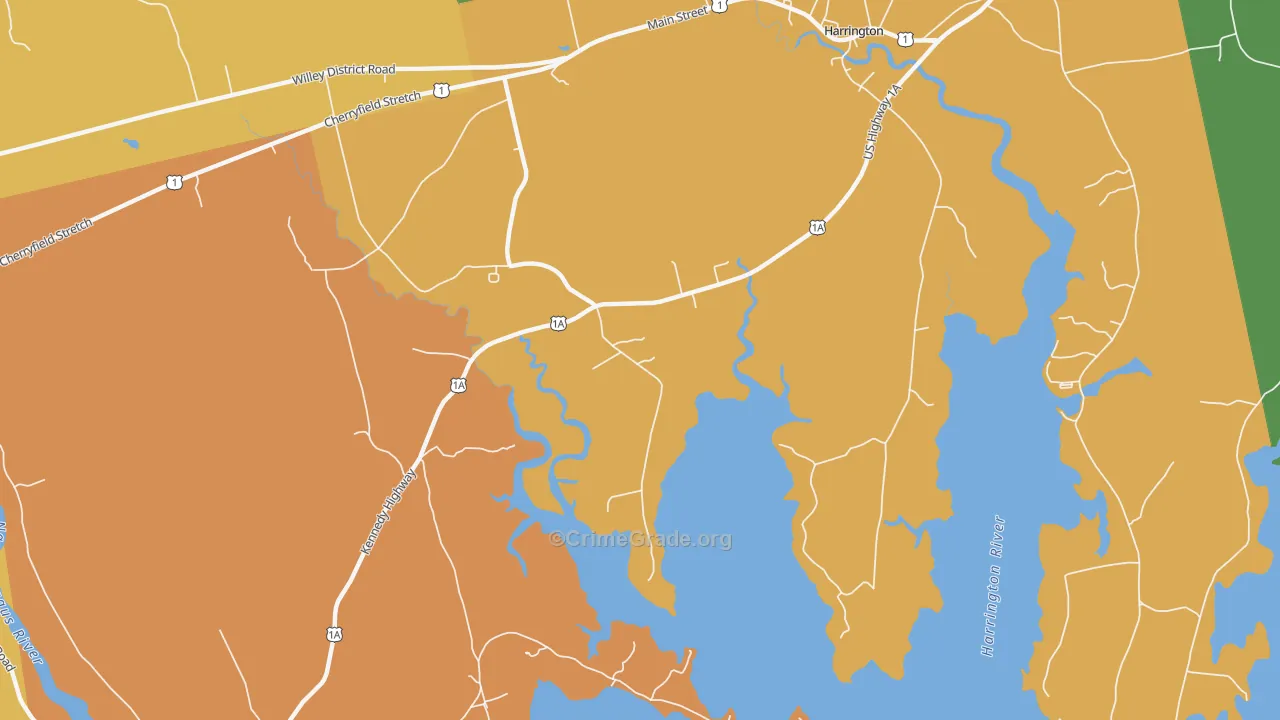 West Harrington, ME Map of Murder Rates