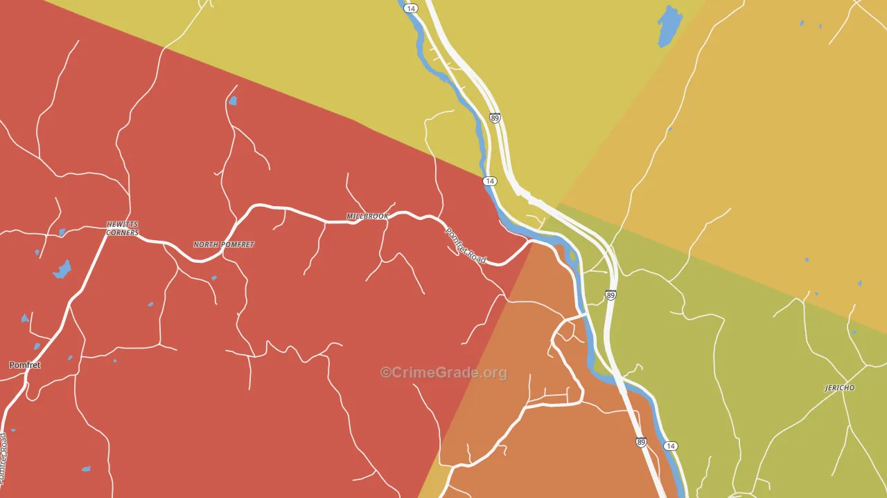 West Hartford, VT Map of Murder Rates
