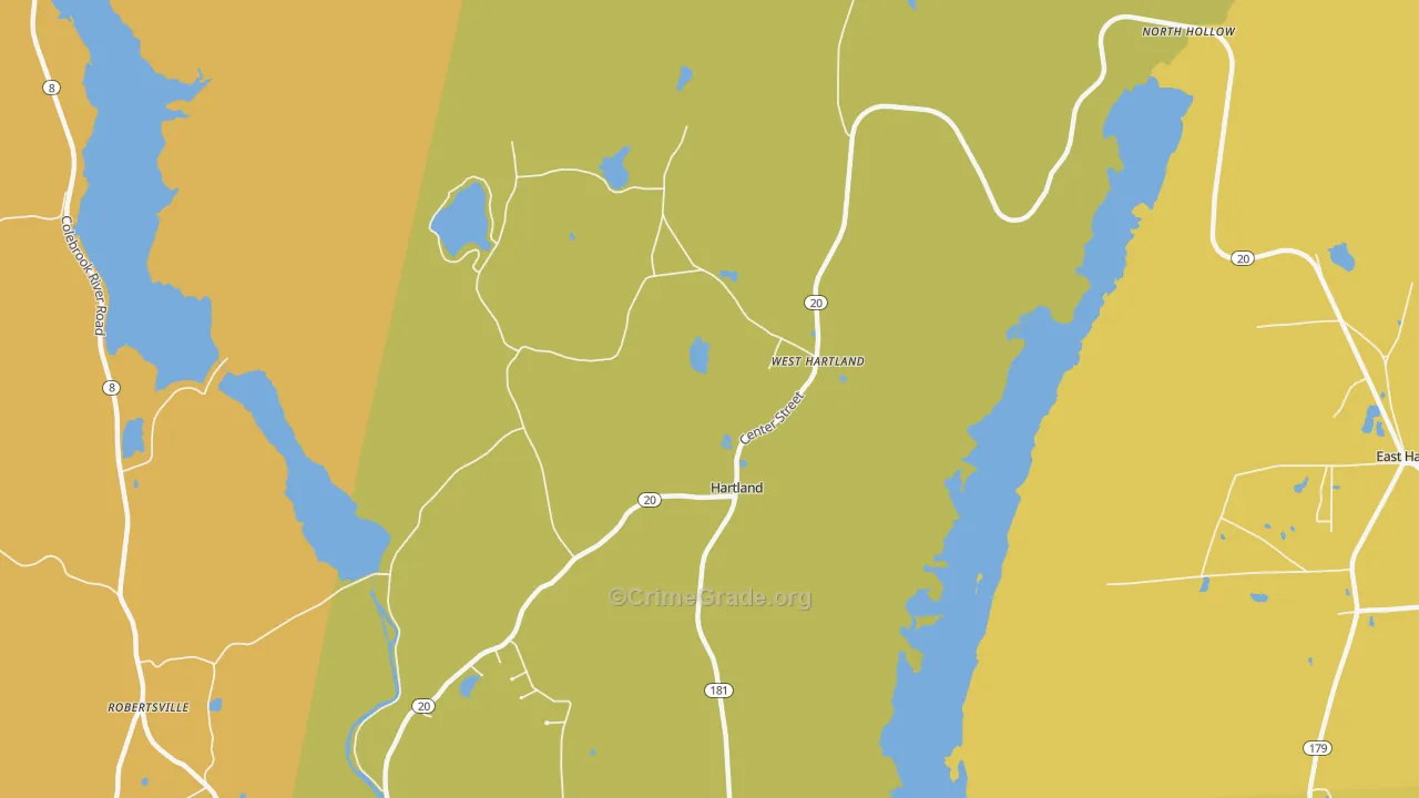 West Hartland, CT Map of Murder Rates