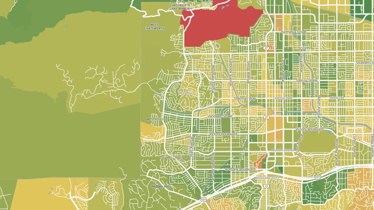 West Hills, CA Map of Murder Rates