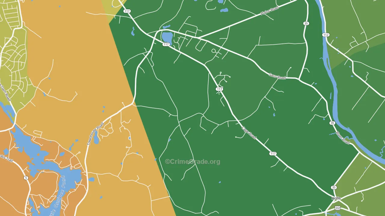 West Hollis, ME Map of Murder Rates