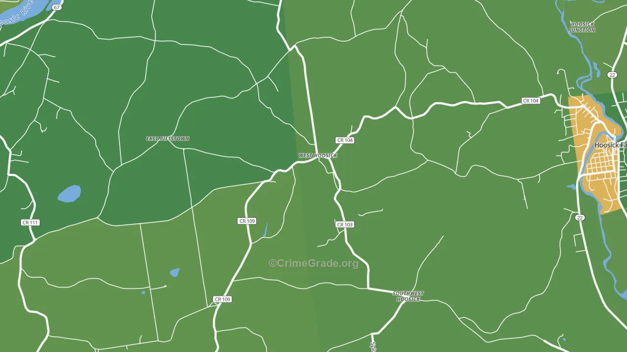 West Hoosick, NY Map of Murder Rates