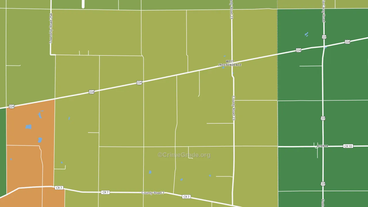 West Independence, OH Map of Murder Rates