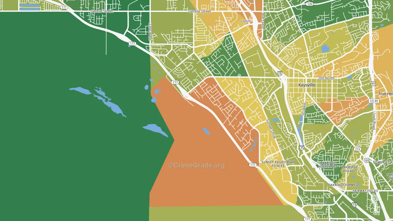 West Kaysville, UT Map of Murder Rates