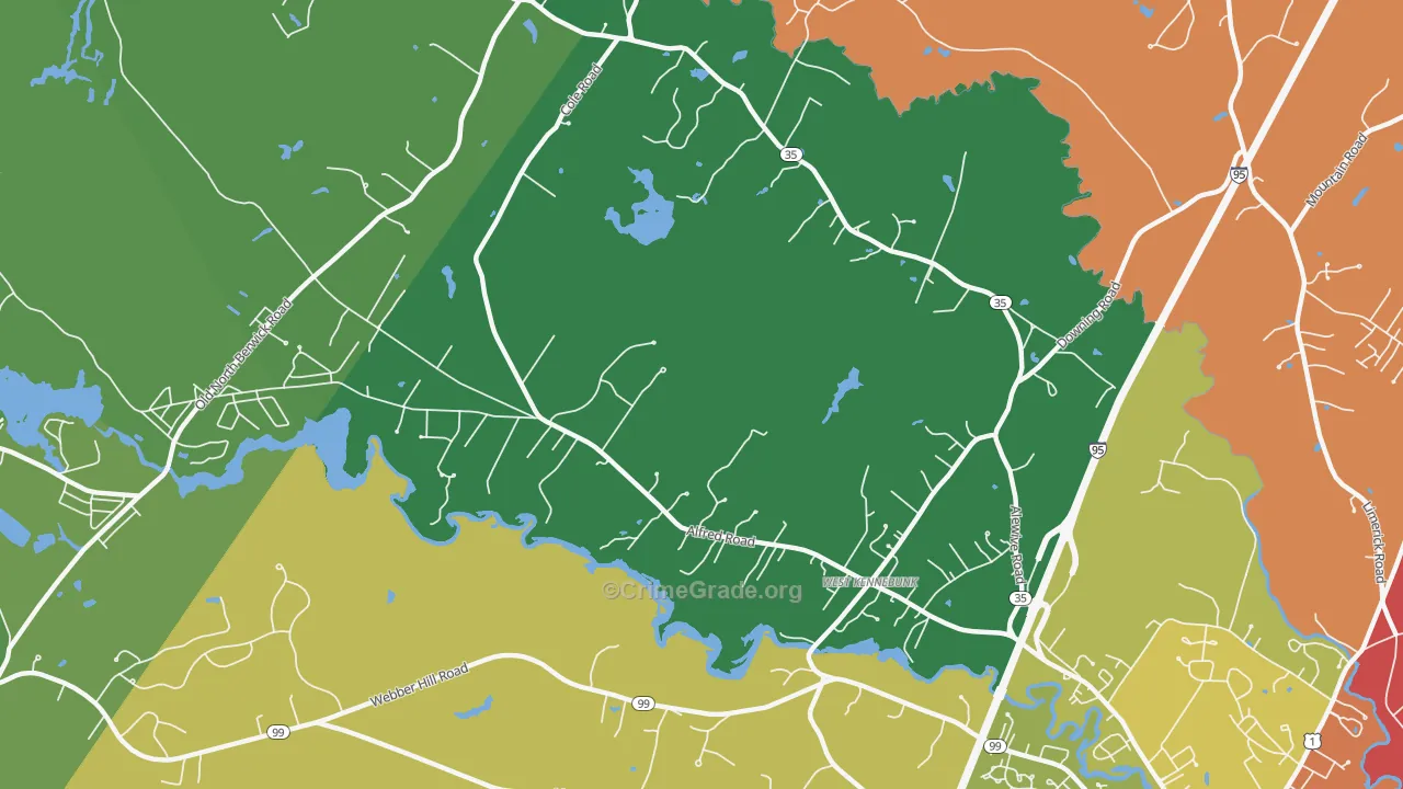 West Kennebunk, ME Map of Murder Rates