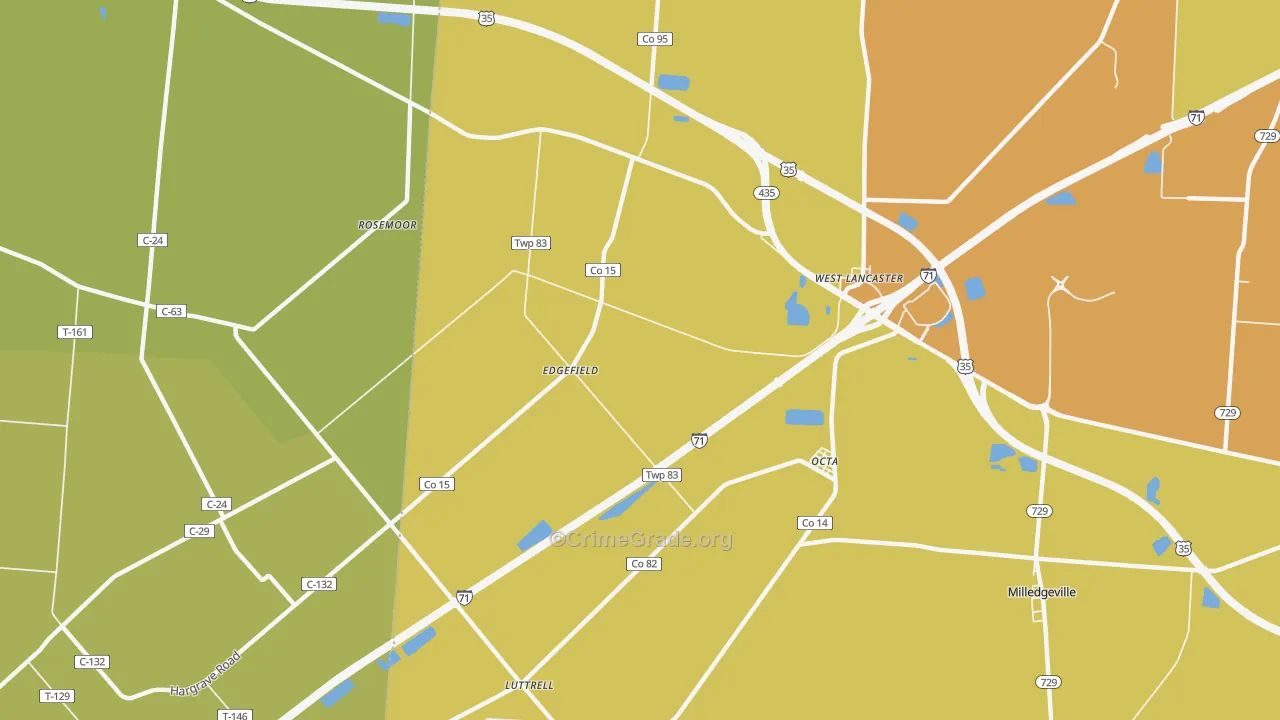 West Lancaster, OH Map of Murder Rates