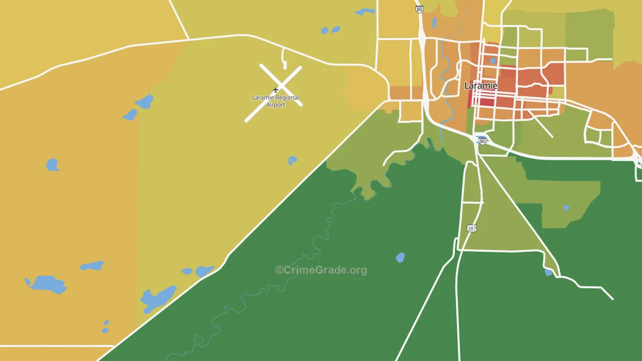 West Laramie, WY Map of Murder Rates