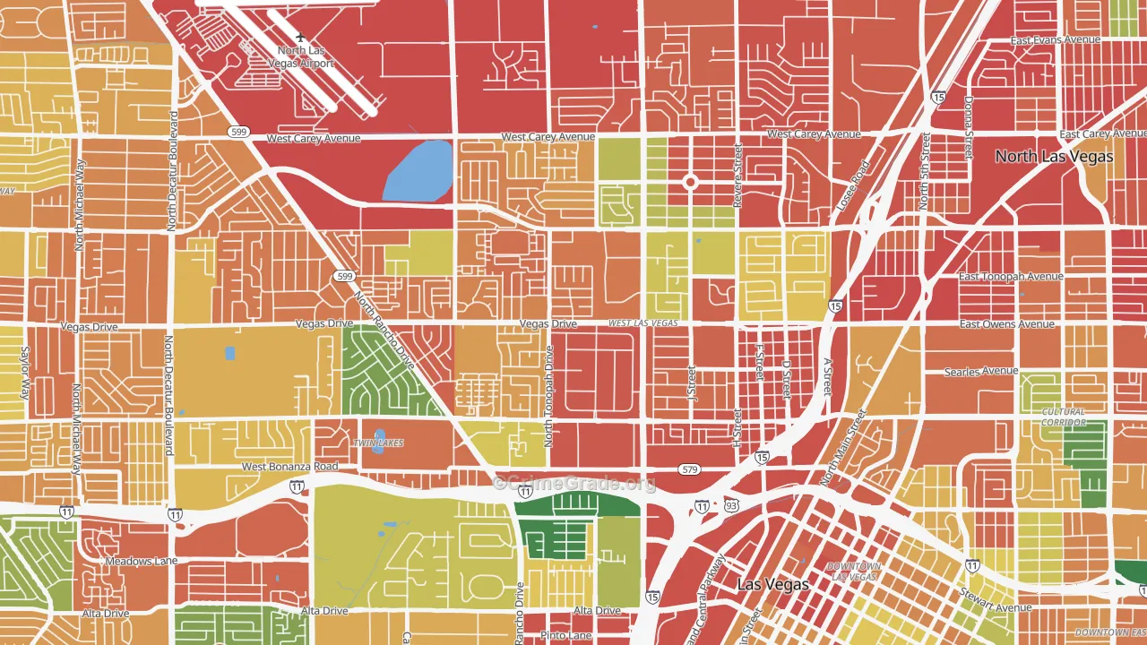 West Las Vegas, Las Vegas, NV Map of Murder Rates
