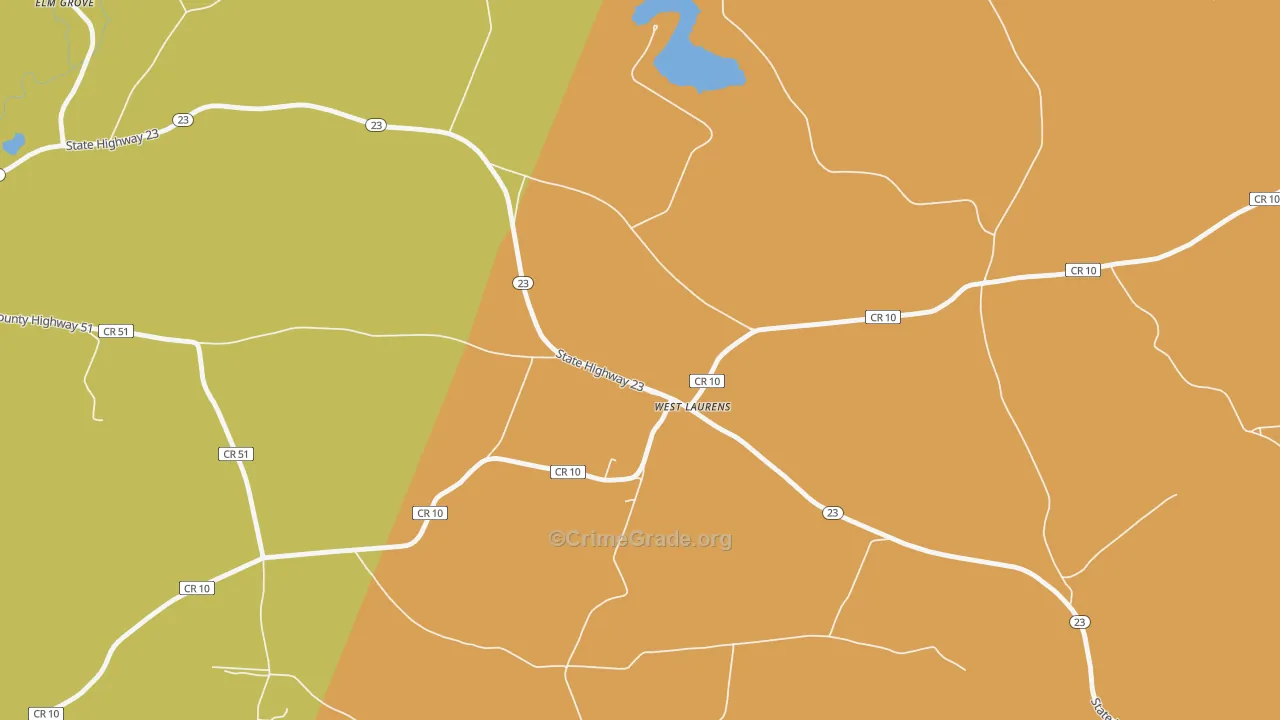 West Laurens, NY Map of Murder Rates