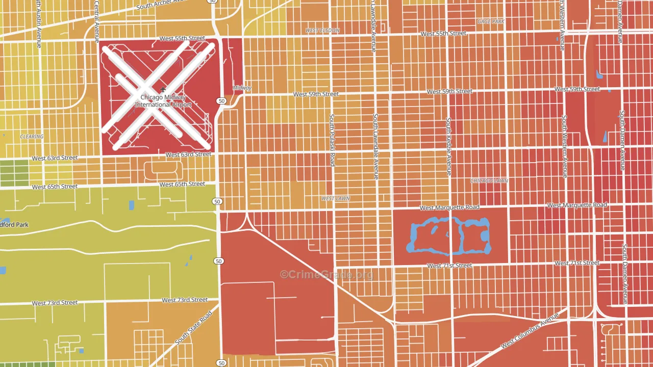 West Lawn, Chicago, IL Map of Murder Rates