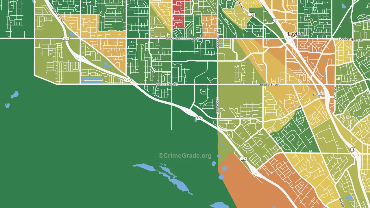West Layton, UT Map of Murder Rates
