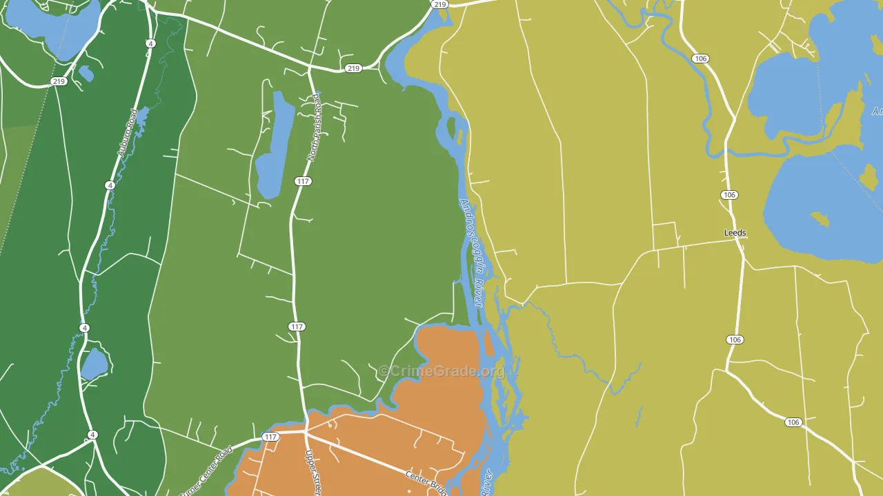 West Leeds, ME Map of Murder Rates