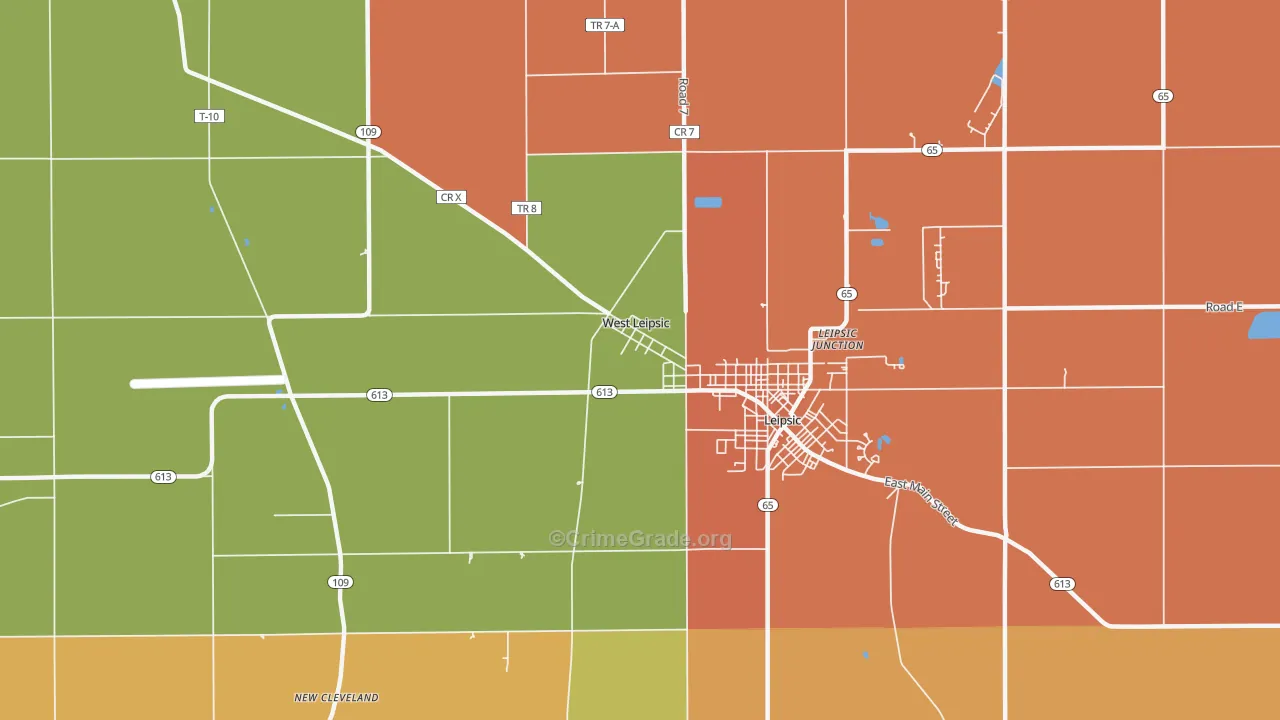 West Leipsic, OH Map of Murder Rates