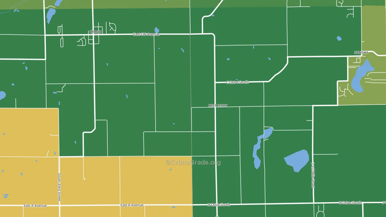West Leroy, MI Map of Murder Rates