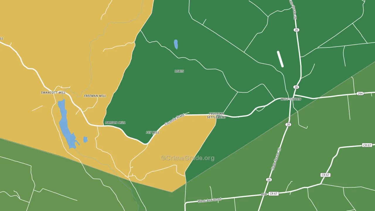 West Leyden, NY Map of Murder Rates