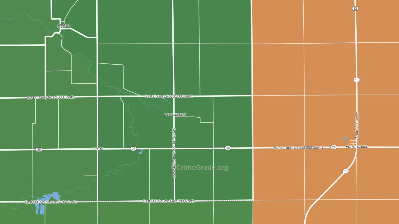 West Liberty, IN Map of Murder Rates