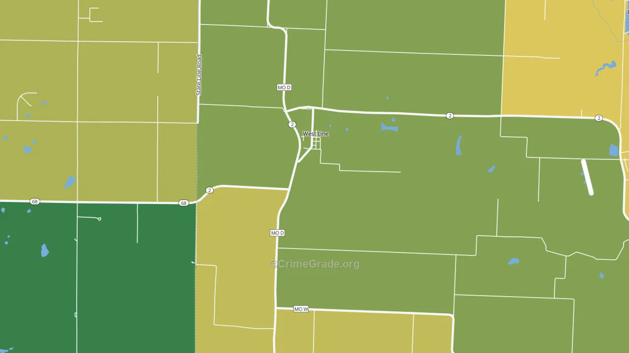 West Line, MO Map of Murder Rates