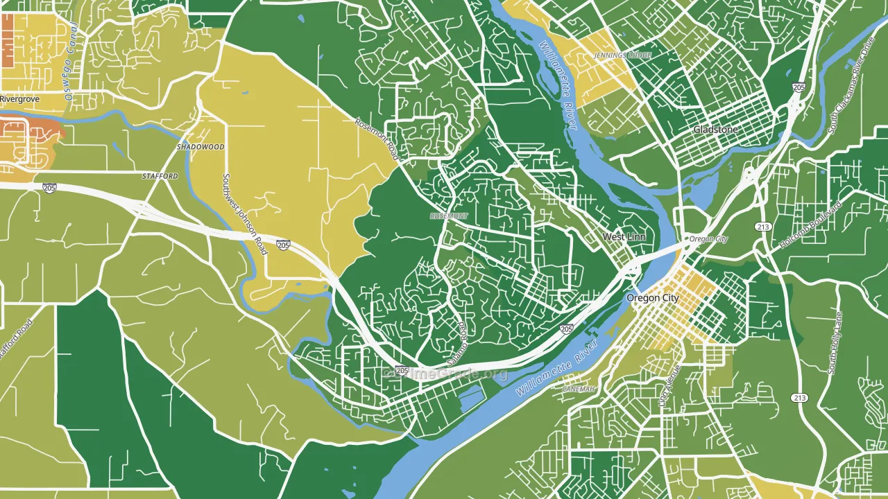 West Linn, OR Map of Murder Rates