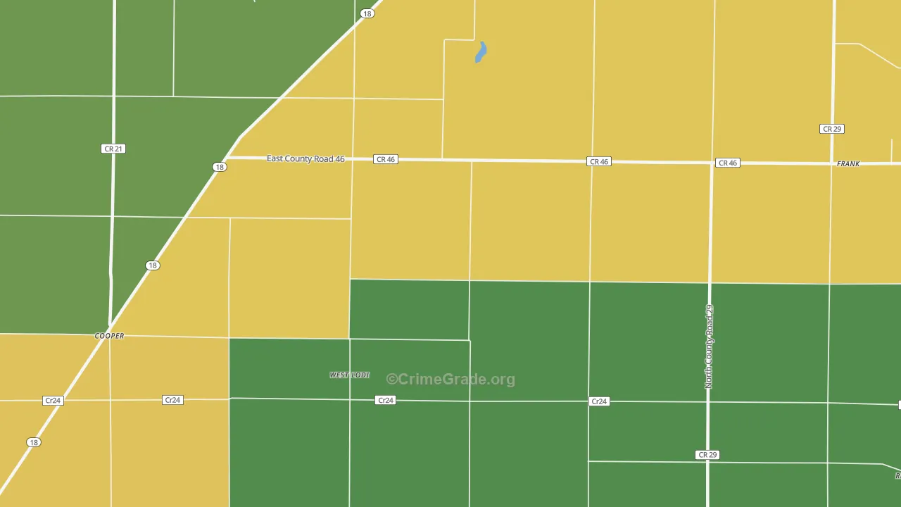 West Lodi, OH Map of Murder Rates