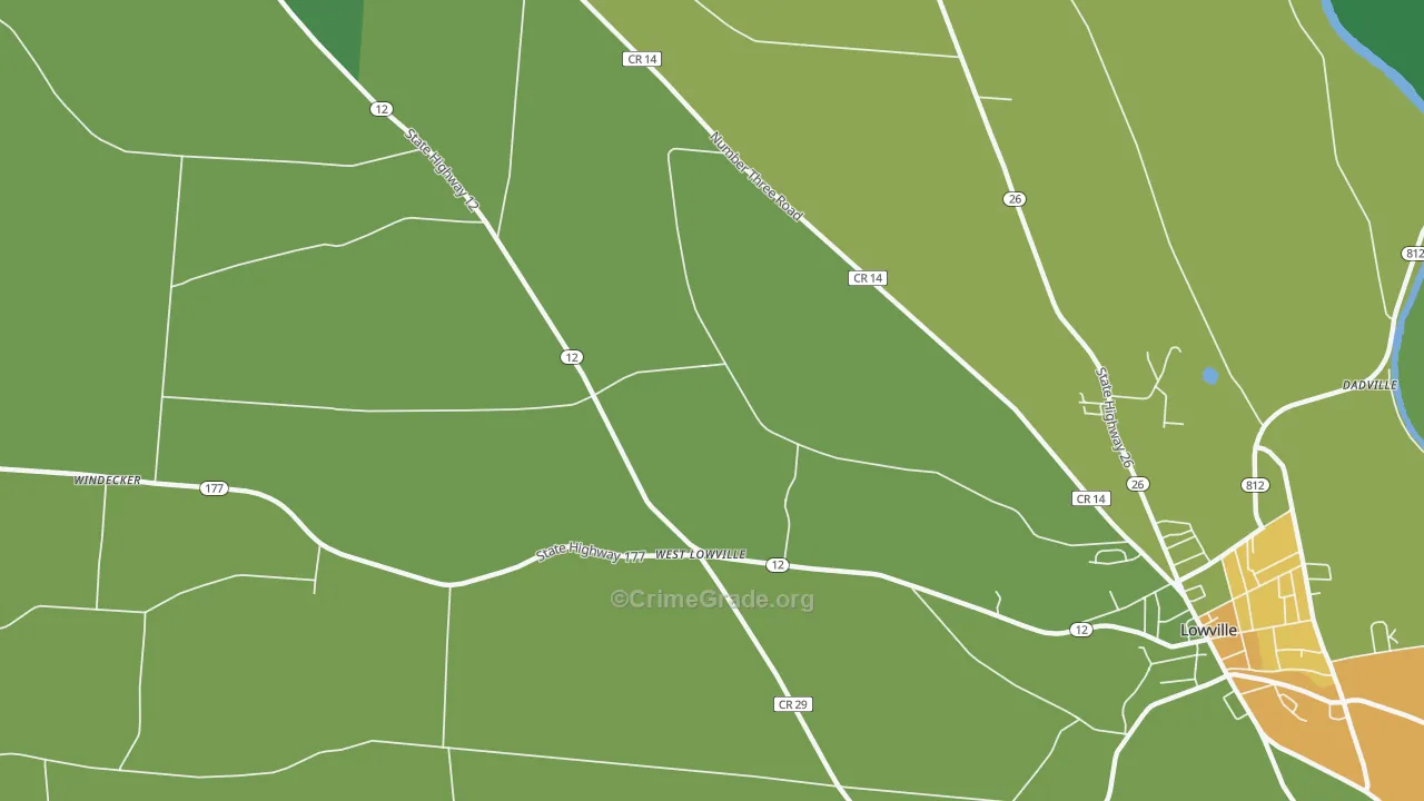 West Lowville, NY Map of Murder Rates