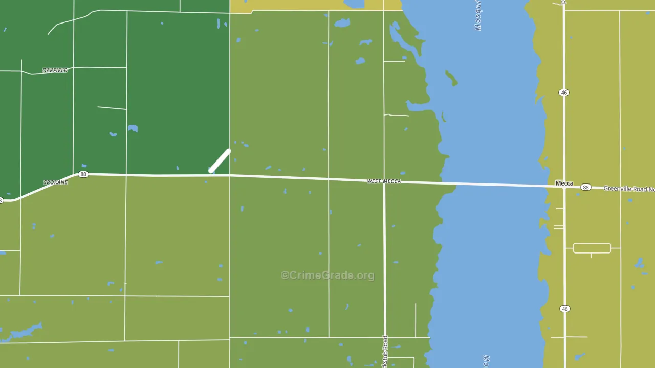 West Mecca, OH Map of Murder Rates