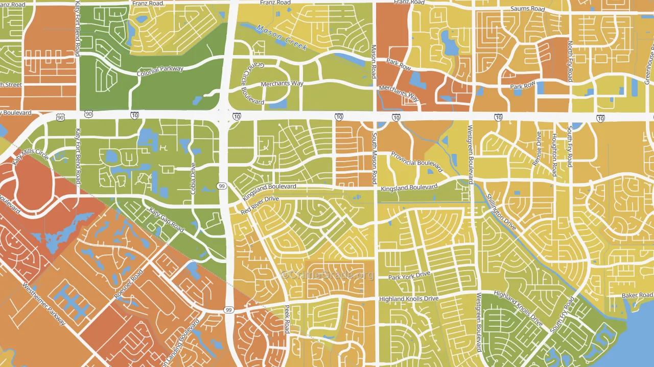 West Memorial, Katy, TX Map of Murder Rates