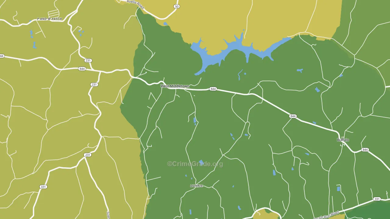 West Middletown, PA Map of Murder Rates