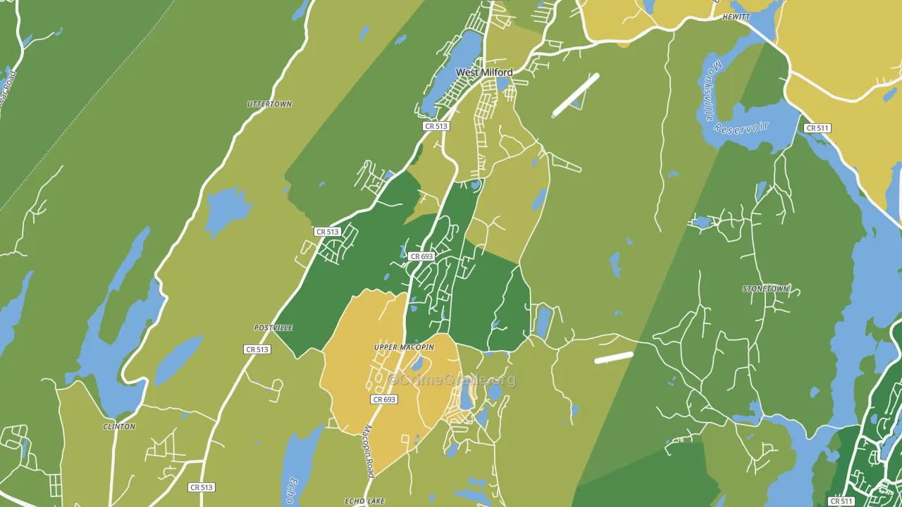 West Milford, NJ Map of Murder Rates