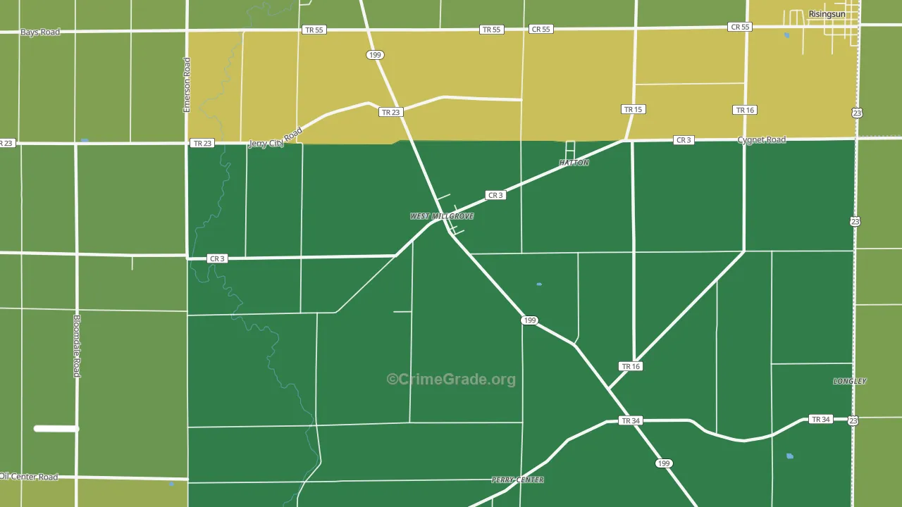West Millgrove, OH Map of Murder Rates