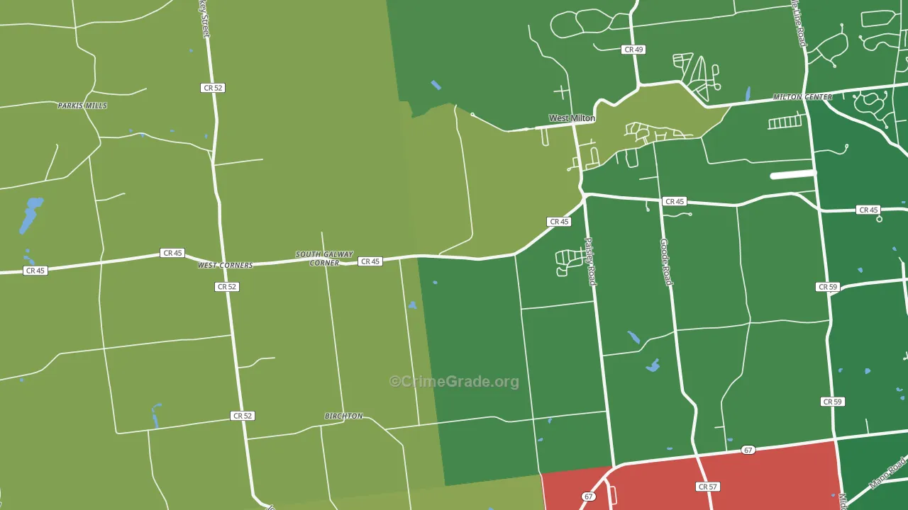 West Milton, NY Map of Murder Rates