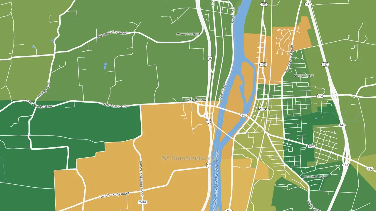 West Milton, PA Map of Murder Rates