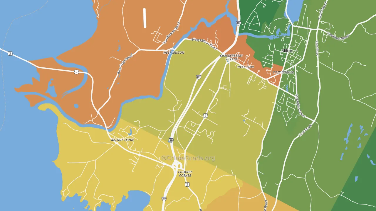 West Milton, VT Map of Murder Rates