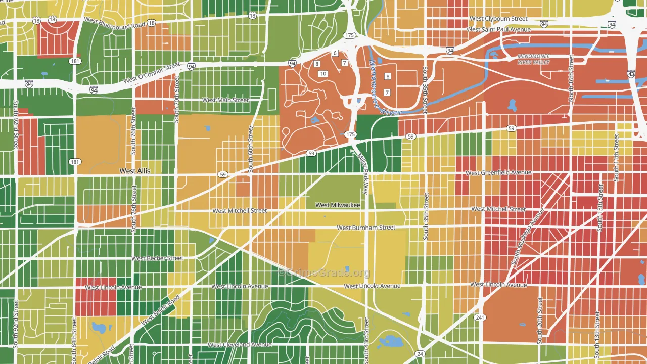 West Milwaukee, WI Map of Murder Rates