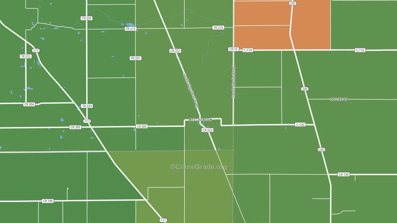 West Newton, OH Map of Murder Rates