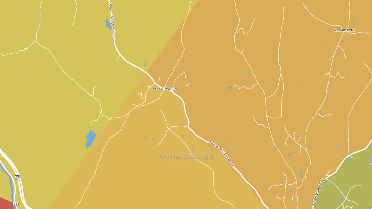 West Norwich, VT Map of Murder Rates