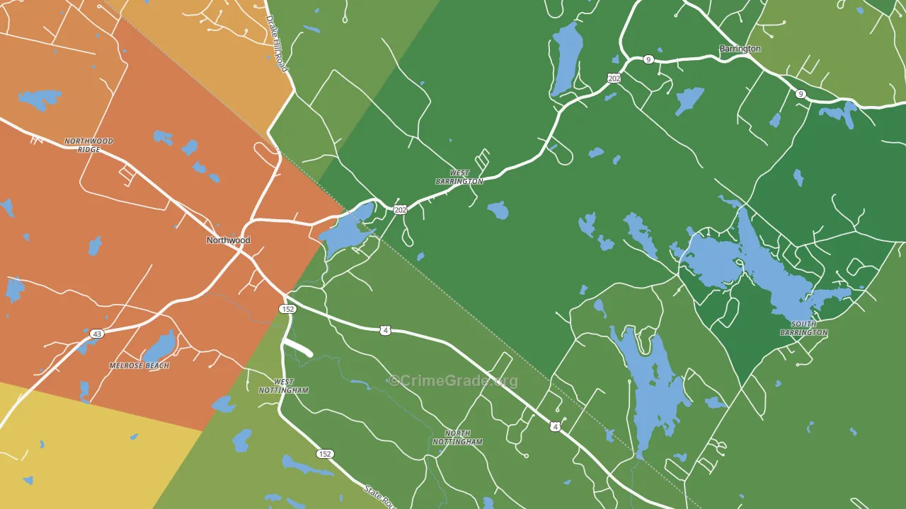 West Nottingham, NH Map of Murder Rates