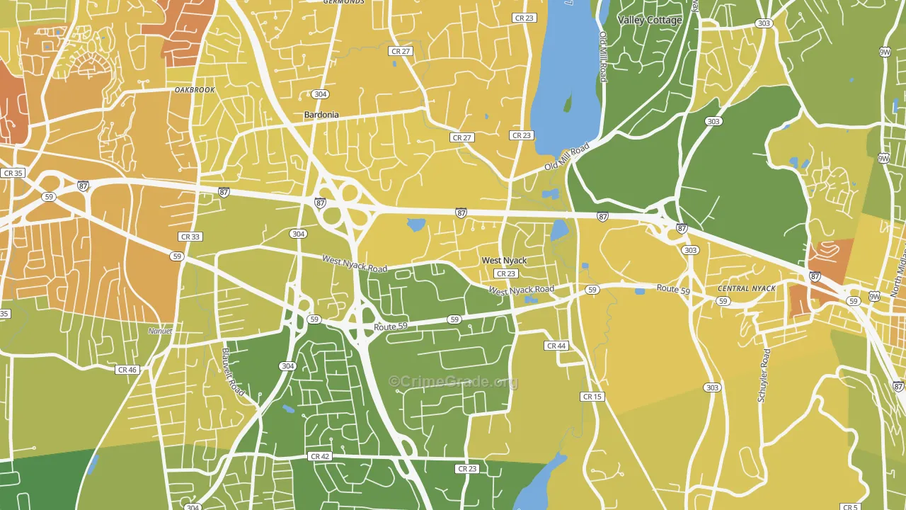 West Nyack, NY Map of Murder Rates