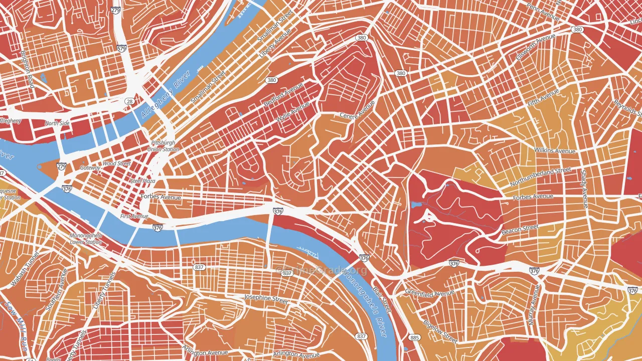 West Oakland, Pittsburgh, PA Map of Murder Rates