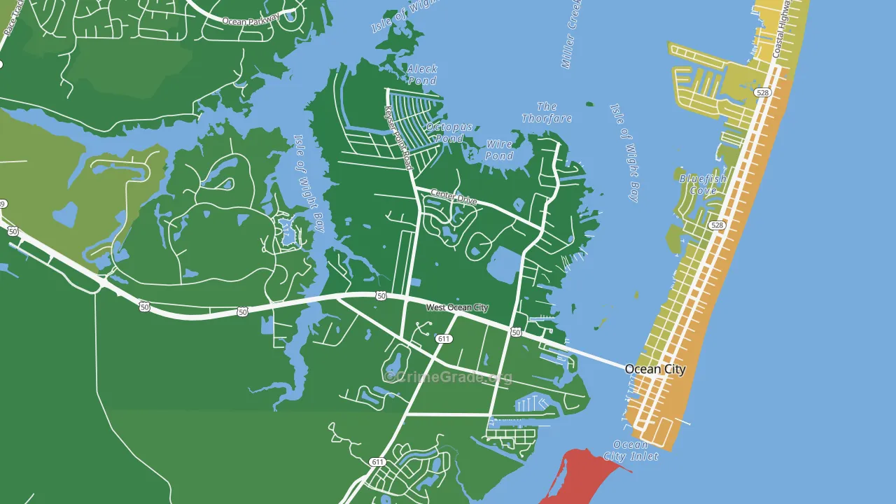 West Ocean City, MD Map of Murder Rates