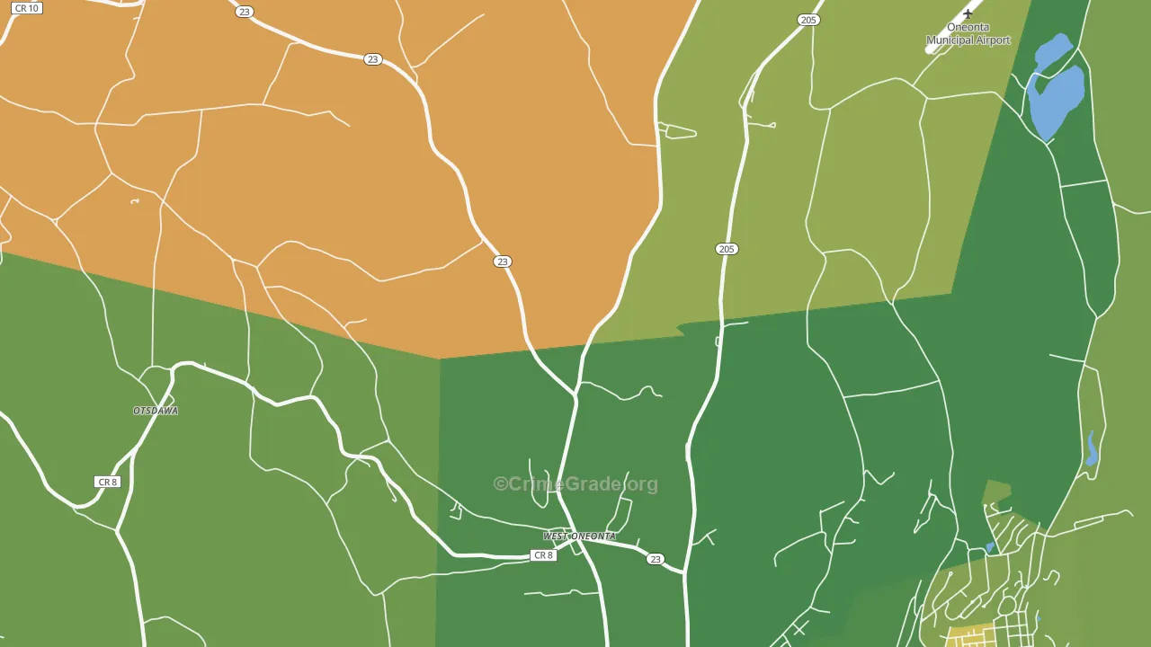 West Oneonta, NY Map of Murder Rates