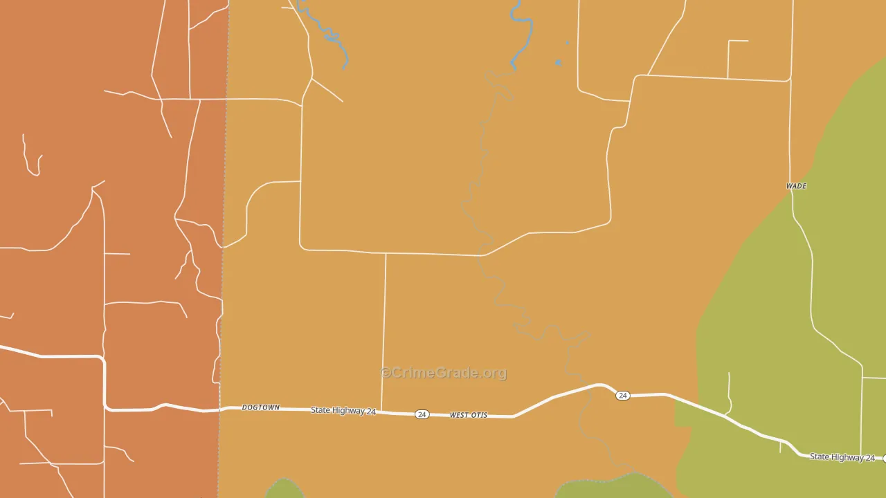 West Otis, AR Map of Murder Rates