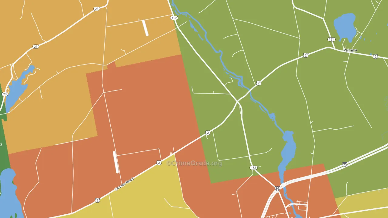 West Palmyra, ME Map of Murder Rates
