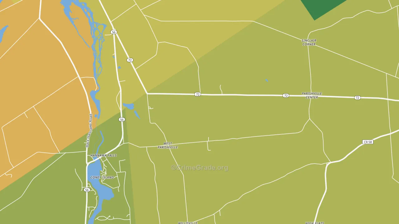 West Parishville, NY Map of Murder Rates